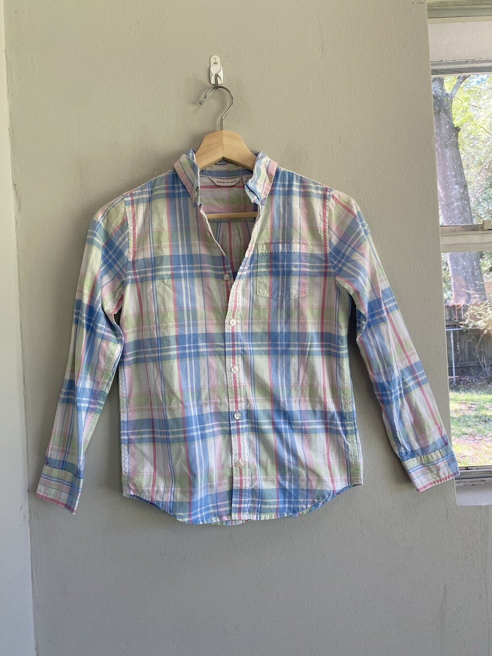 Janie and Jack Boys Pastel Plaid Button Down Shirt Size 10